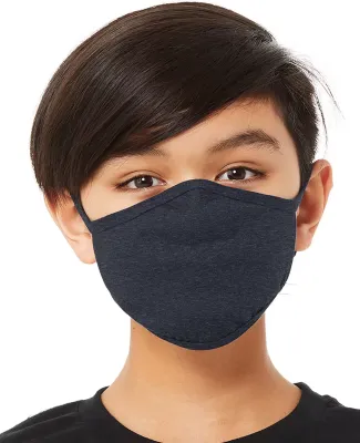 Bella + Canvas TT044Y Youth 2-Ply Reusable Face Ma in Heather navy