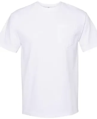 Alstyle 1305 Adult Pocket Tee White