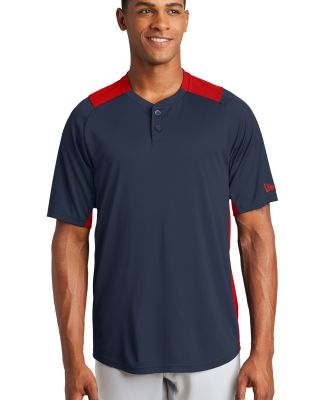 New Era NEA221     Diamond Era 2-Button Jersey True Navy/Scar