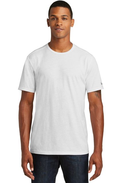 New Era NEA130     Tri-Blend Performance Crew Tee in White solid