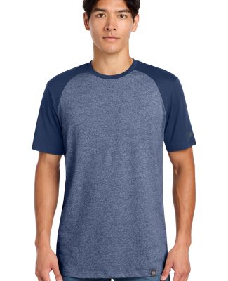 New Era NEA107     Heritage Blend Varsity Tee in Dark royal/ dark royal twist
