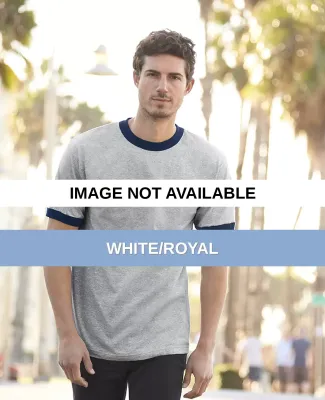 1309 Alstyle Adult Ringer T-Shirt White/Royal