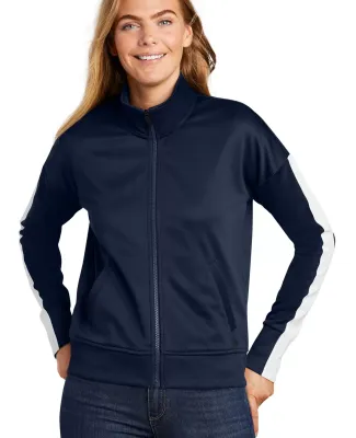 New Era LNEA650     Ladies Track Jacket True Navy/Wht