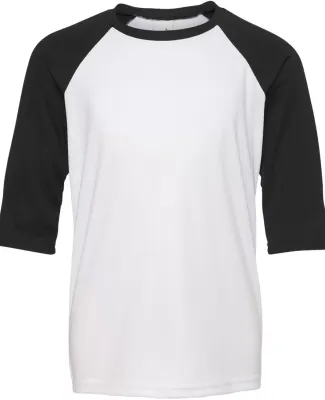 Alo Sport Y3229 Youth Baseball T-Shirt White/ Black