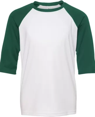 Alo Sport Y3229 Youth Baseball T-Shirt White/ Sport Forest