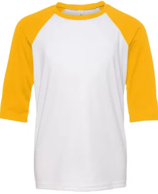 Alo Sport Y3229 Youth Baseball T-Shirt White/ Sport Athletic Gold