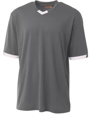 A4 Apparel  Men's Stretch Pro Baseball Jersey Graphite/White