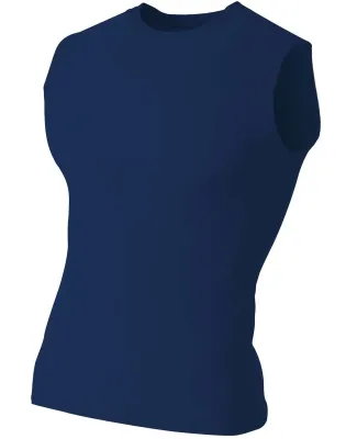 A4 Apparel  Youth Sleeveless Compression Muscle T- NAVY