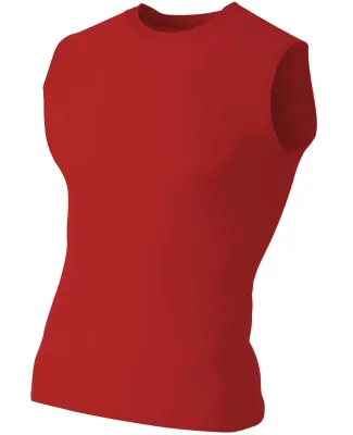 A4 Apparel  Youth Sleeveless Compression Muscle T- SCARLET
