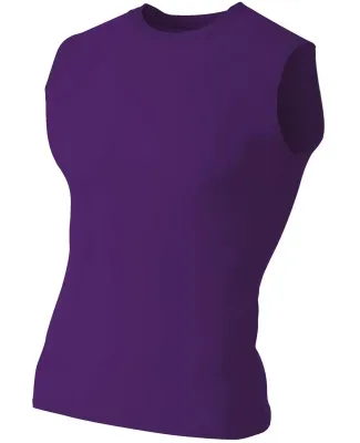 A4 Apparel  Youth Sleeveless Compression Muscle T- PURPLE