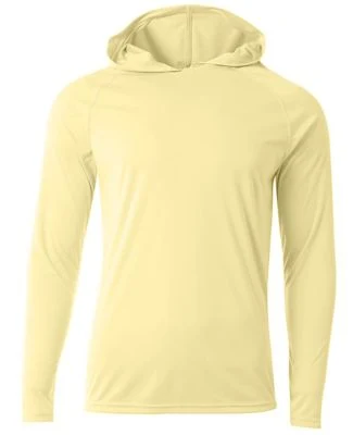 A4 N3409 - Cooling Performance Long Sleeve Hooded  in Light yellow