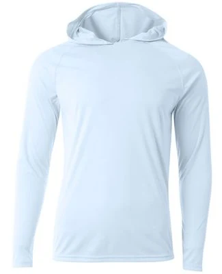 A4 N3409 - Cooling Performance Long Sleeve Hooded  in Pastel blue