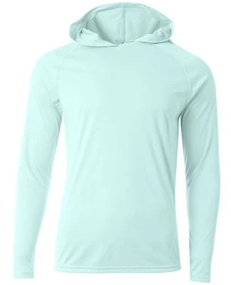 A4 N3409 - Cooling Performance Long Sleeve Hooded  in Pastel mint