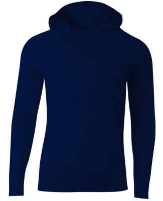 A4 N3409 - Cooling Performance Long Sleeve Hooded  NAVY
