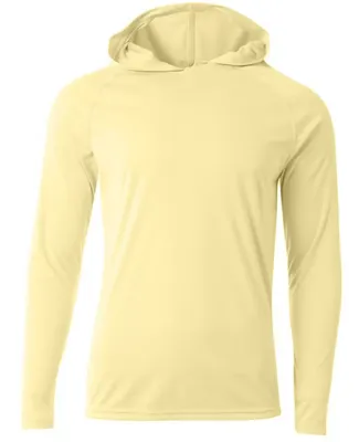 A4 N3409 - Cooling Performance Long Sleeve Hooded  LIGHT YELLOW