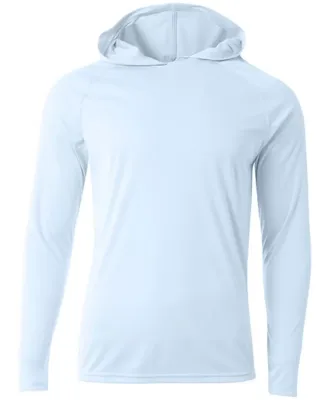 A4 N3409 - Cooling Performance Long Sleeve Hooded  PASTEL BLUE
