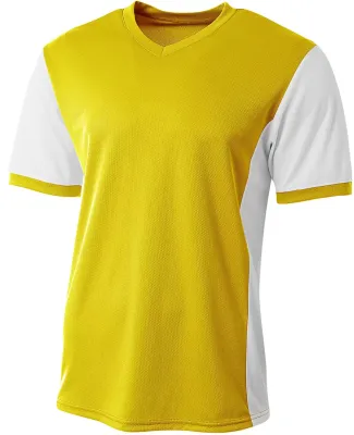 A4 N3017 - Premier Soccer Jersey GOLD/ WHITE