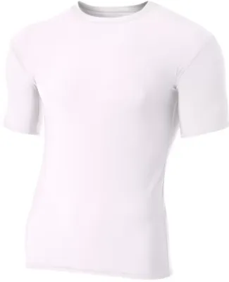 A4 NB3130 - Youth Short Sleeve Compression Crew WHITE