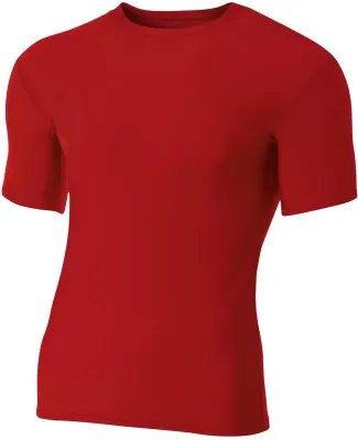 A4 NB3130 - Youth Short Sleeve Compression Crew SCARLET