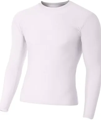A4 NB3133 - Youth Long Sleeve Compression Crew WHITE