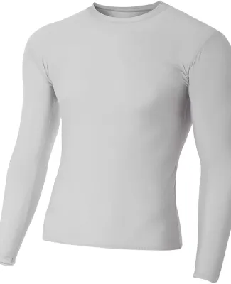 A4 NB3133 - Youth Long Sleeve Compression Crew SILVER
