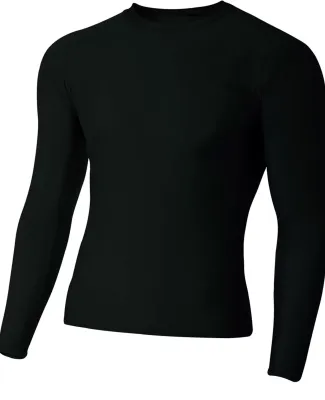 A4 NB3133 - Youth Long Sleeve Compression Crew BLACK