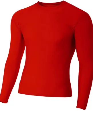 A4 NB3133 - Youth Long Sleeve Compression Crew SCARLET