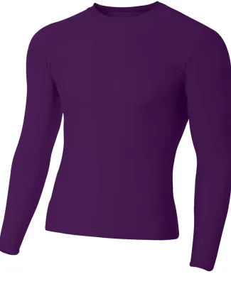 A4 NB3133 - Youth Long Sleeve Compression Crew PURPLE