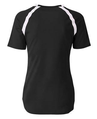 A4 NG3019 - The Ace Short Sleeve Volleyball Jersey Black/White