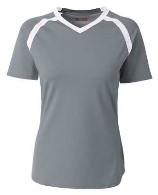A4 NG3019 - The Ace Short Sleeve Volleyball Jersey Graphite/White