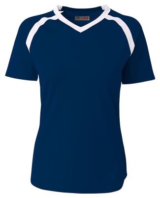 A4 NG3019 - The Ace Short Sleeve Volleyball Jersey Navy/White