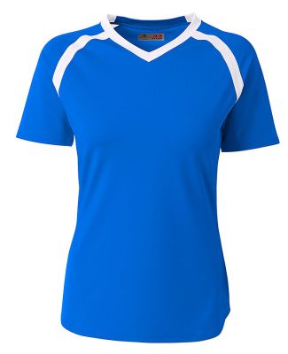 A4 NG3019 - The Ace Short Sleeve Volleyball Jersey Royal/White