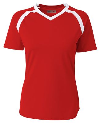 A4 NG3019 - The Ace Short Sleeve Volleyball Jersey Scarlet/White