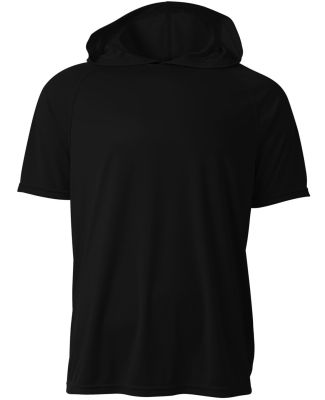 A4 N3408 - Cooling Performance Short Sleeve Hooded in Black