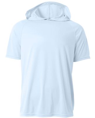 A4 N3408 - Cooling Performance Short Sleeve Hooded in Pastel blue