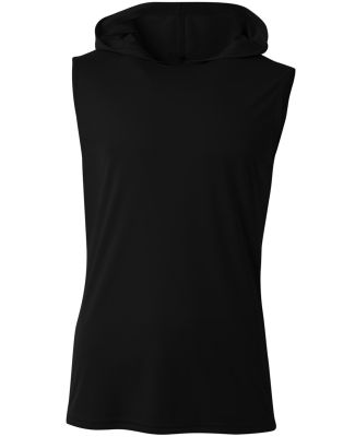 A4 N3410 - Cooling Performance Sleeveless Hooded T in Black