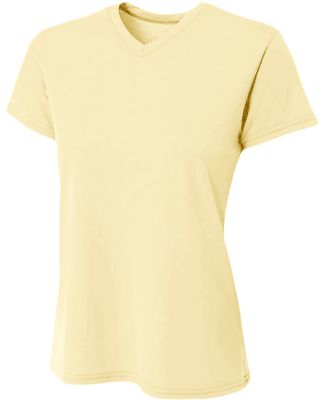 A4 NW3402 - Women's Sprint Short Sleeve V-neck in Light yellow