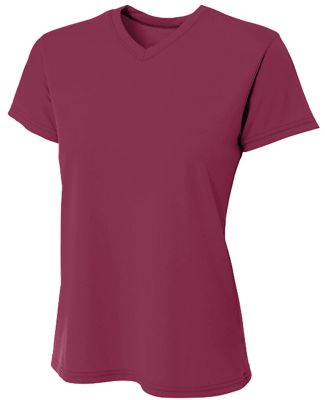 A4 NW3402 - Women's Sprint Short Sleeve V-neck in Maroon