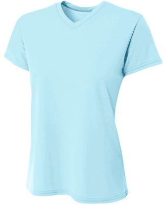 A4 NW3402 - Women's Sprint Short Sleeve V-neck in Pastel blue
