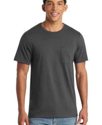 Port & Company PC600P    Bouncer Pocket Tee in Coal grey