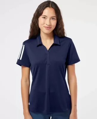 Adidas Golf Clothing A481 Women's Floating 3-Strip Team Navy Blue/ White