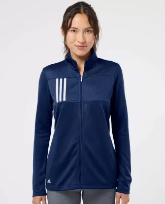 Adidas Golf Clothing A483 Women's 3-Stripes Double Team Navy Blue/ Grey Two