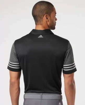 Adidas Golf Clothing A490 Striped Sleeve Sport Shi Black/ Grey Three