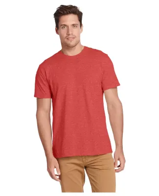 Delta Apparel 12600L   Adult S/S Tee in Red heather