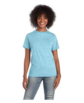 Delta Apparel 14600L   Adult S/S Tee in Turquoise snow heather