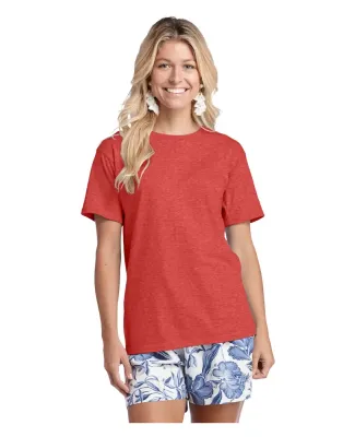 Delta Apparel 19100   Adult S/S Tee in Red heather