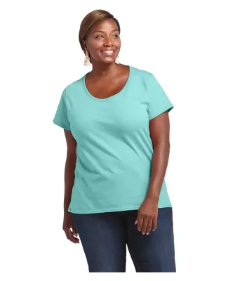 Delta Apparel 19400C   Ladies' Curvy Tee in Celadon