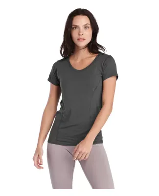 Delta Apparel 56535S Princess V-Neck Tee in Charcoal
