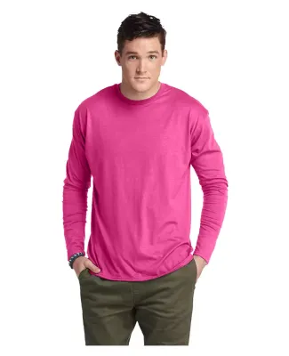 Delta Apparel 616535   Adult L/S Tee in Safety pink