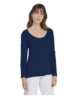 Delta Apparel P507C   Ladies CVC LS in Athletic navy a2u